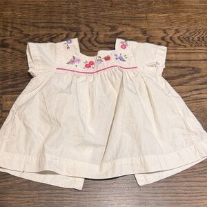 Jacadi white Floral Embroidered top size 12m